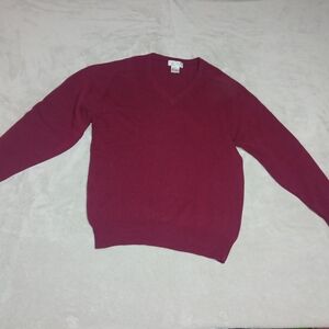 Classic V-Neck Sweater - Deep Red